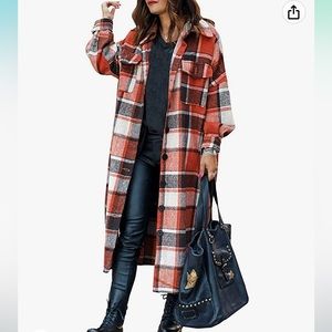 Oversized plaid shacket